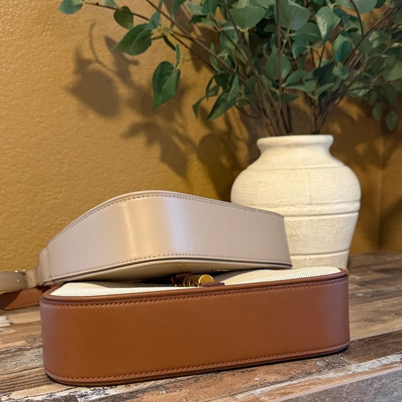 Cesia Canvas & Taupe Metallic Accent Shoulder Bag - Picture 6 of 6